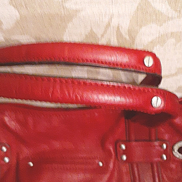B MAKOWSKY Shoulder Tote Bag Purse Soft Leather XL. RED - Picture 4 of 14